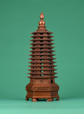 纯紫铜十三层文昌塔摆件铜器工艺品家居办公室装饰品开学送礼品