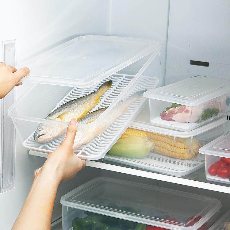 冰箱收纳盒可沥水厨房塑料分装冷冻保鲜盒食物鸡蛋储物水果密封盒