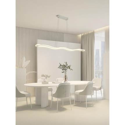 餐厅吊灯简约现代吧台饭厅灯北欧艺术波浪餐桌极简长条办公室吊灯