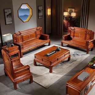 全套雕花辛苦组合冬夏家具客厅两用明清古典中式实木花梨木沙发