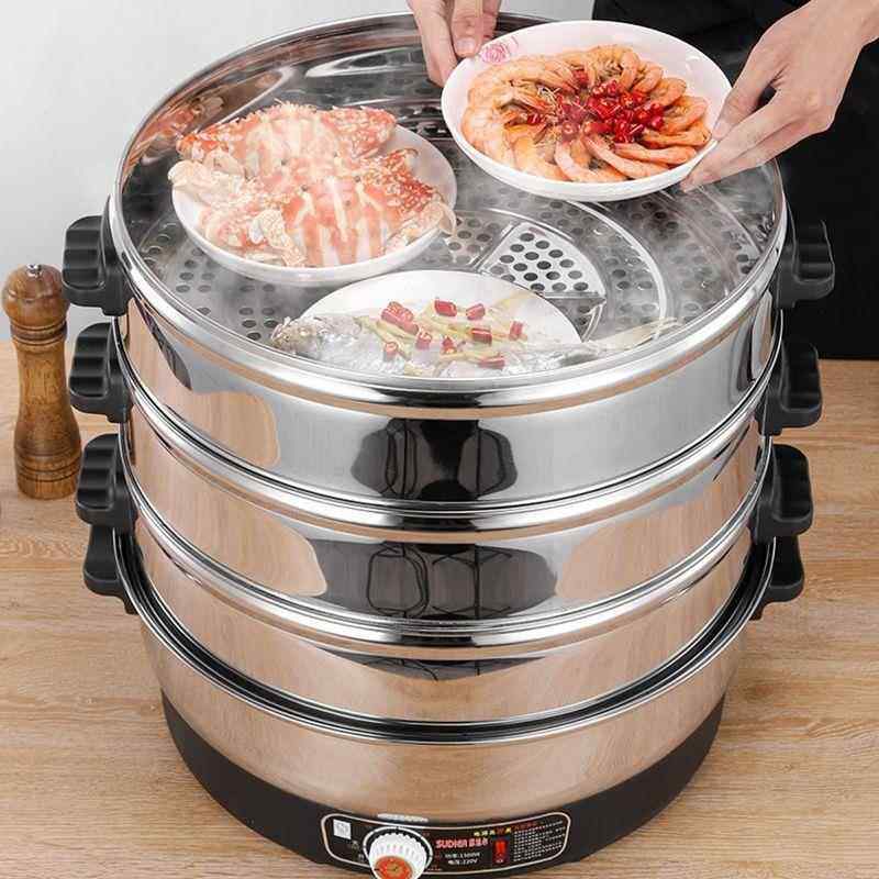 苏泊康全自动蒸煮电蒸锅三层蒸锅多功能蒸包子蒸菜锅插电商用锅,厨房/烹饪用具,蒸锅/蒸桶,淘宝优惠券,粉丝福利购,淘宝优惠卷