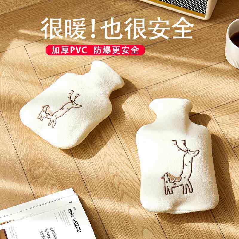 pvc注水热水袋防爆透明大号充灌水暖水袋暖宫小号绒布可爱暖手宝
