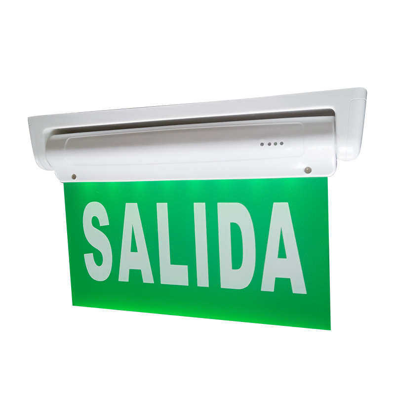 LED白光出口salida外贸旋转亚克力吊牌led安全指示灯疏散吸顶侧吸
