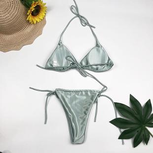 solid color sexy Womens hot bikini beach spring swimsuit