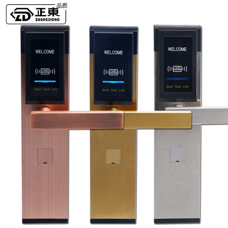 公寓防盗门锁智能感应刷卡锁免改孔不锈钢酒店锁电子门锁工厂直销