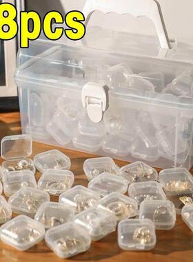 48 Mini Plastic Storage Box Transparent Square Box Earrings