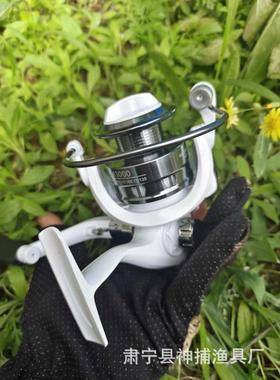 批发3000型白色纺车轮路亚海竿马口竿纺车轮左右手互换路亚纺车轮