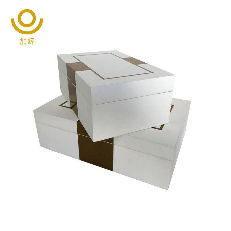 新中式样板房间摆件卧室衣帽间首饰盒木质丝印烤漆软装饰品收纳盒