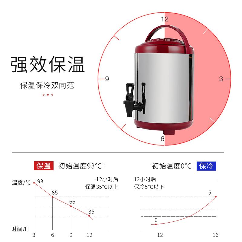 热锈钢保温桶奶茶桶果不汁豆浆奶茶店双层咖HJ-168用啡桶商用摆摊