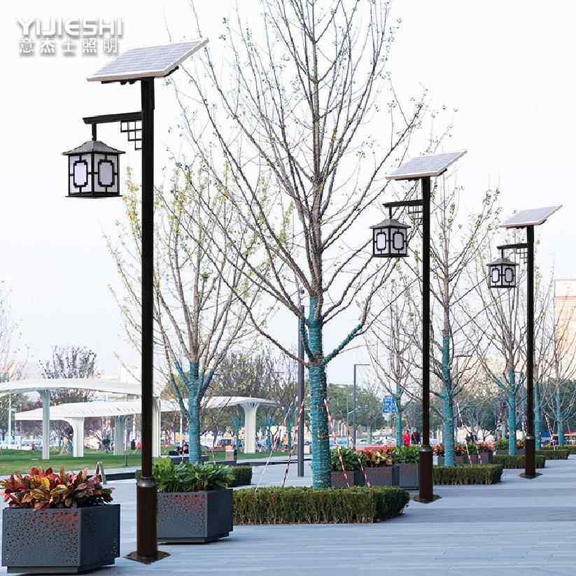 3米中古式单区头头户外防水太阳能仿庭院灯小双YJS-仿古花园别墅