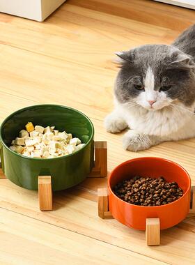 新款直销猫碗狗碗陶瓷黑色水碗黑碗猫咪狗盆狗狗食盆水盆宠物喝水