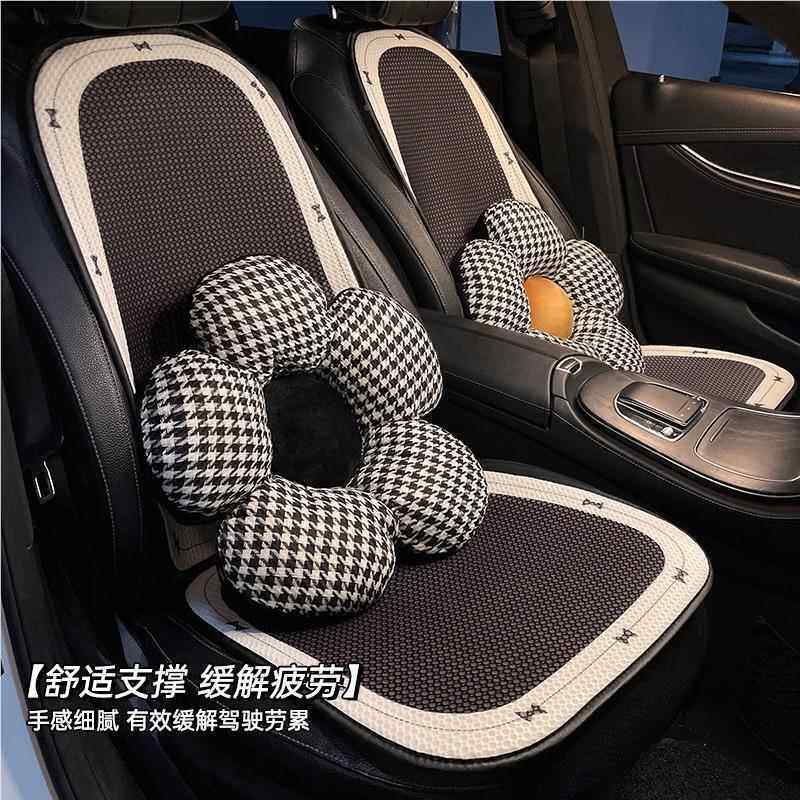 汽坐垫冬季短毛绒可爱蝶网结17810车简约高档四季通用蝴车载座垫
