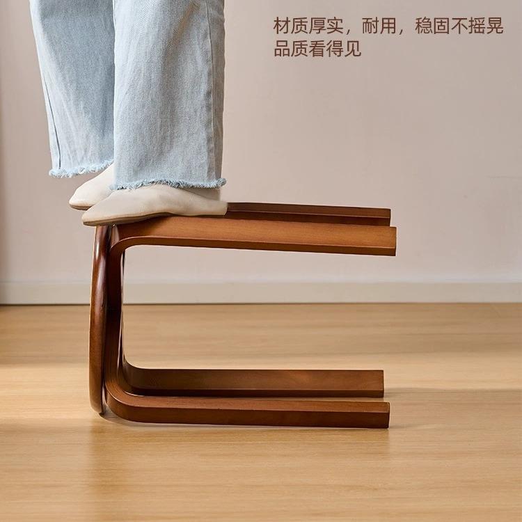 新款藤编实木圆凳餐凳加厚简约木凳子家用客厅餐桌木头叠放木板凳