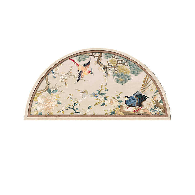 法式中古风客厅装饰画花鸟沙发背景墙复古挂画卧室床头发光壁画灯