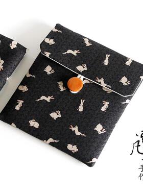 手工和风黑兔艺内胆包保护套适用于kobo libra2Clara colour