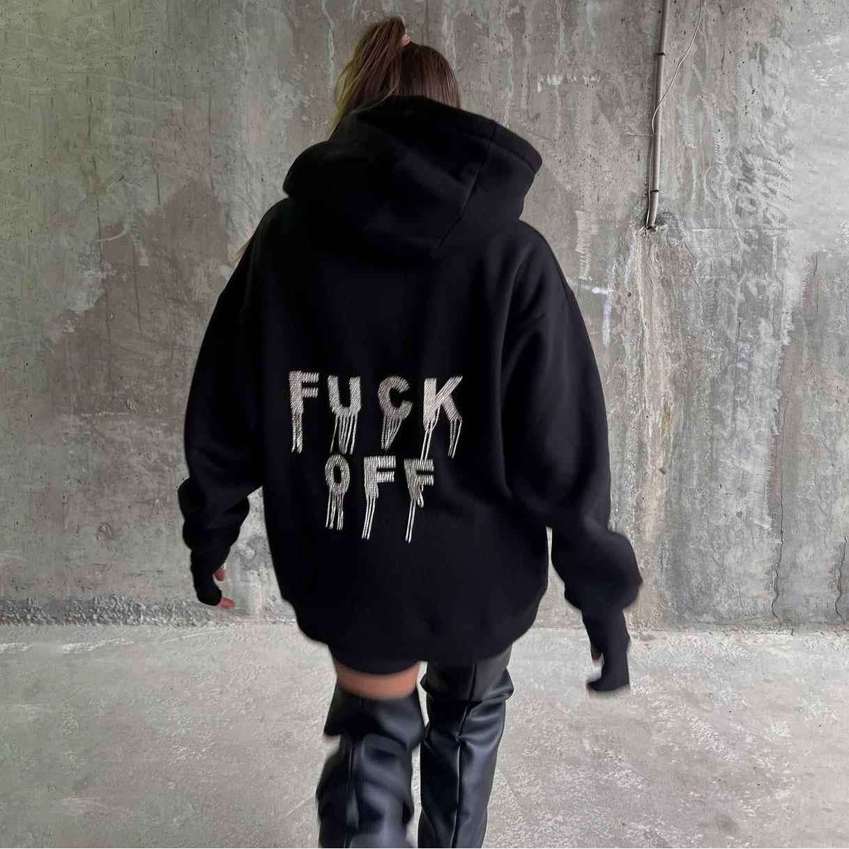 long hot women diamond pullover tops sports hooded for