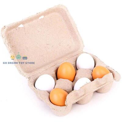 6PCS Eggs With Box Pretend Play Kitchen Toys Food Cooking Le