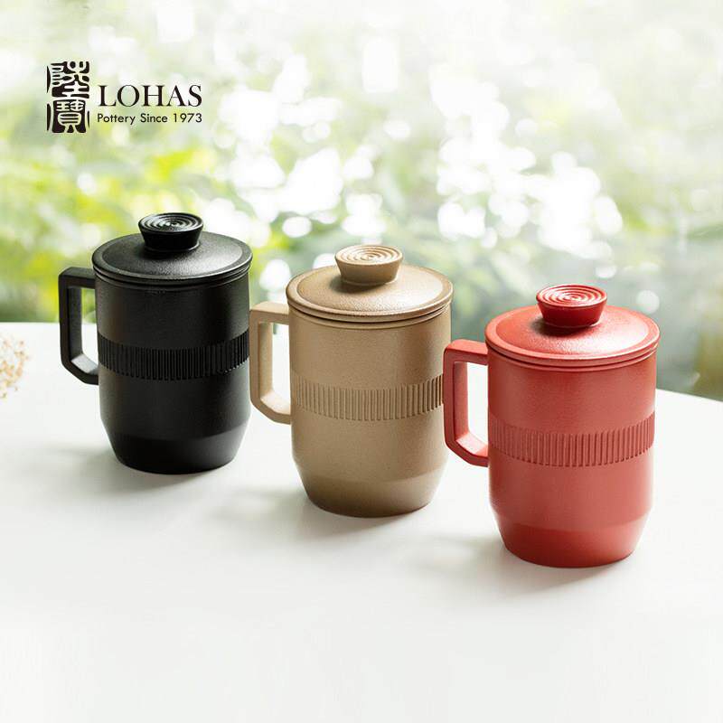 陆宝陶瓷茶杯个人办公室泡茶杯合意盖杯茶水分离水杯子大容量水杯