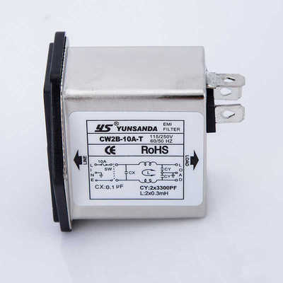 精品单相220v三合一小开关音响插座式IEC电源滤波器CW2B 3A6A10A