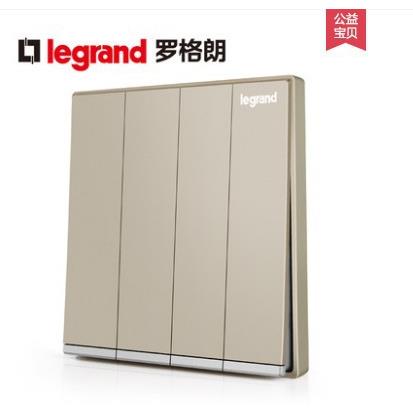 罗格朗逸景米兰金 四开双控开关
