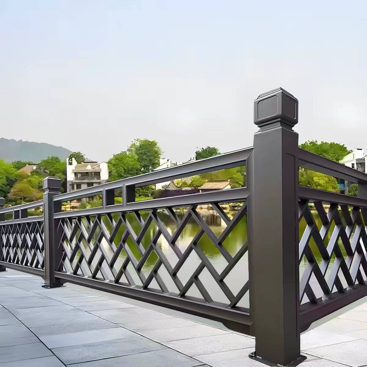 厂家直销铝护栏仿古铝栏杆围墙围栏栅栏室内楼梯扶手栏杆安装简洁