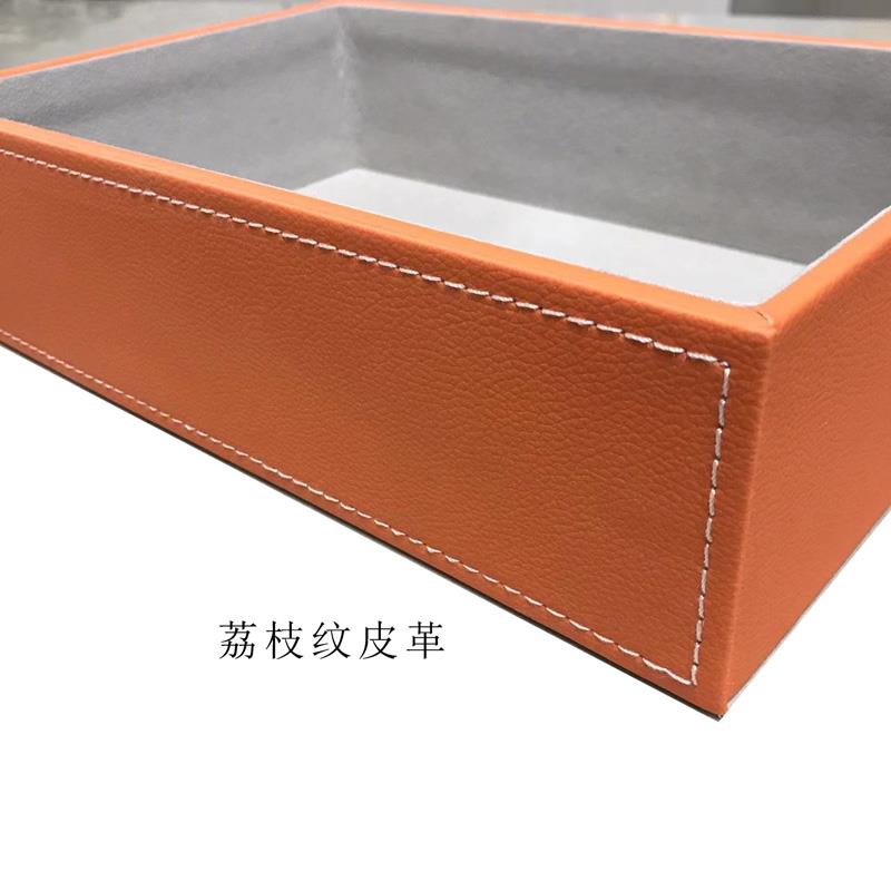 纳长方形皮革收纳盒托盘无品牌/玄钥匙摆茶件几杂物收筐轻关奢纯