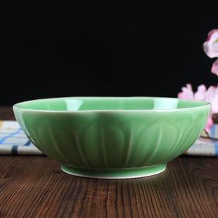 龙泉青瓷餐具 汤盆 家用健康瓷器 陶瓷碗大号面碗8.5英寸莲花汤碗