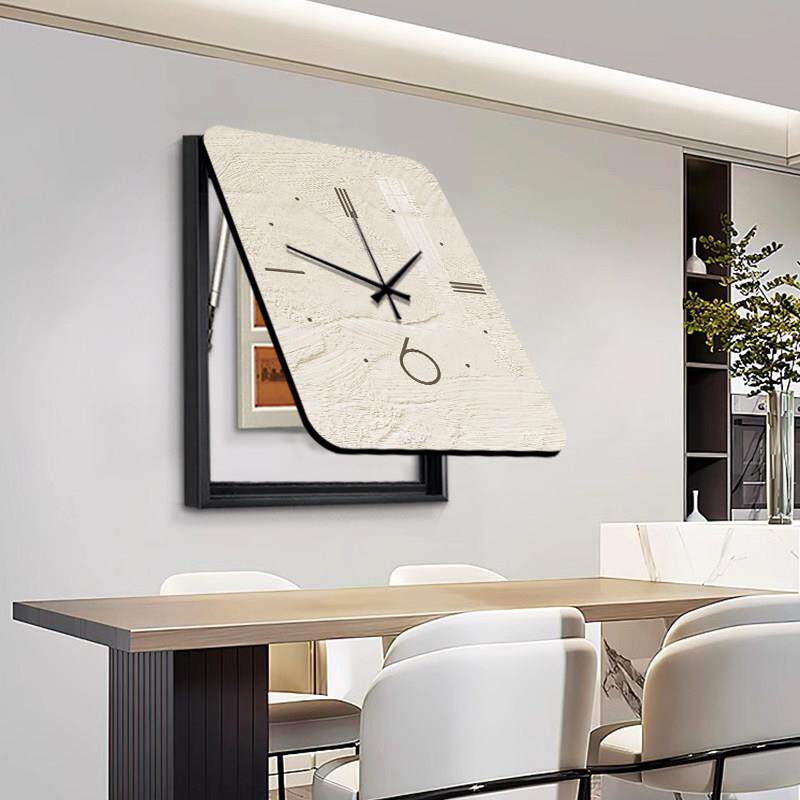 竖款电表箱装饰画现代简约带钟表轻奢高级感配电箱遮挡电表盒挂画