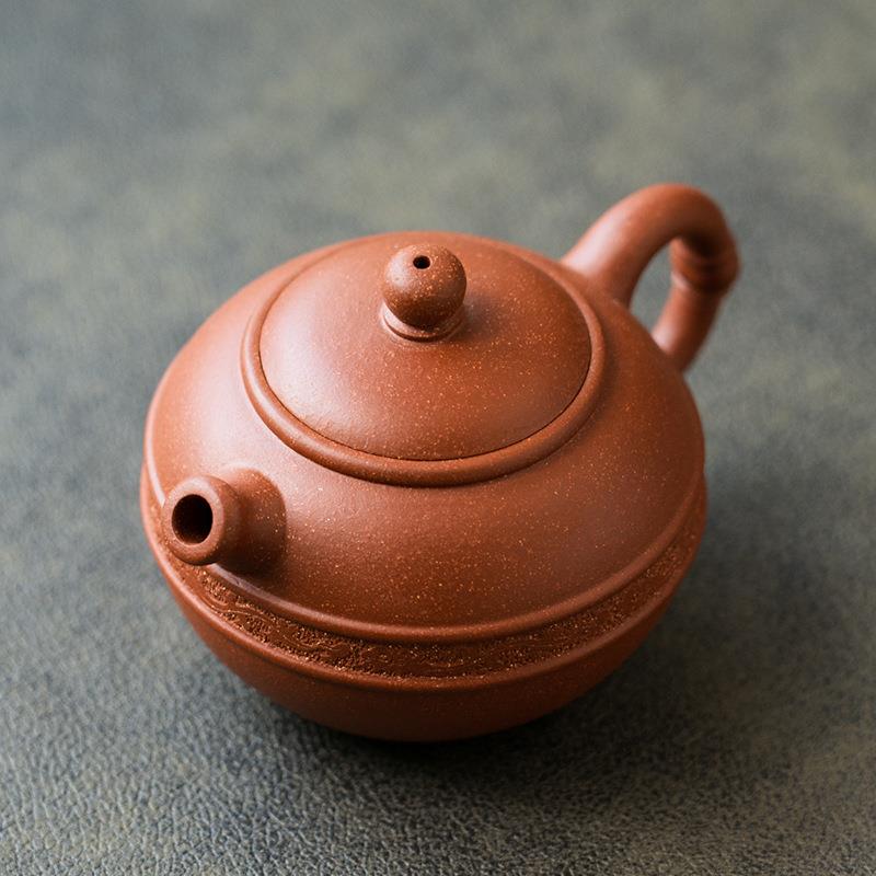 宜兴紫砂壶原矿降坡泥刻绘茶具套装泡茶壶小品 玉带壶160ml