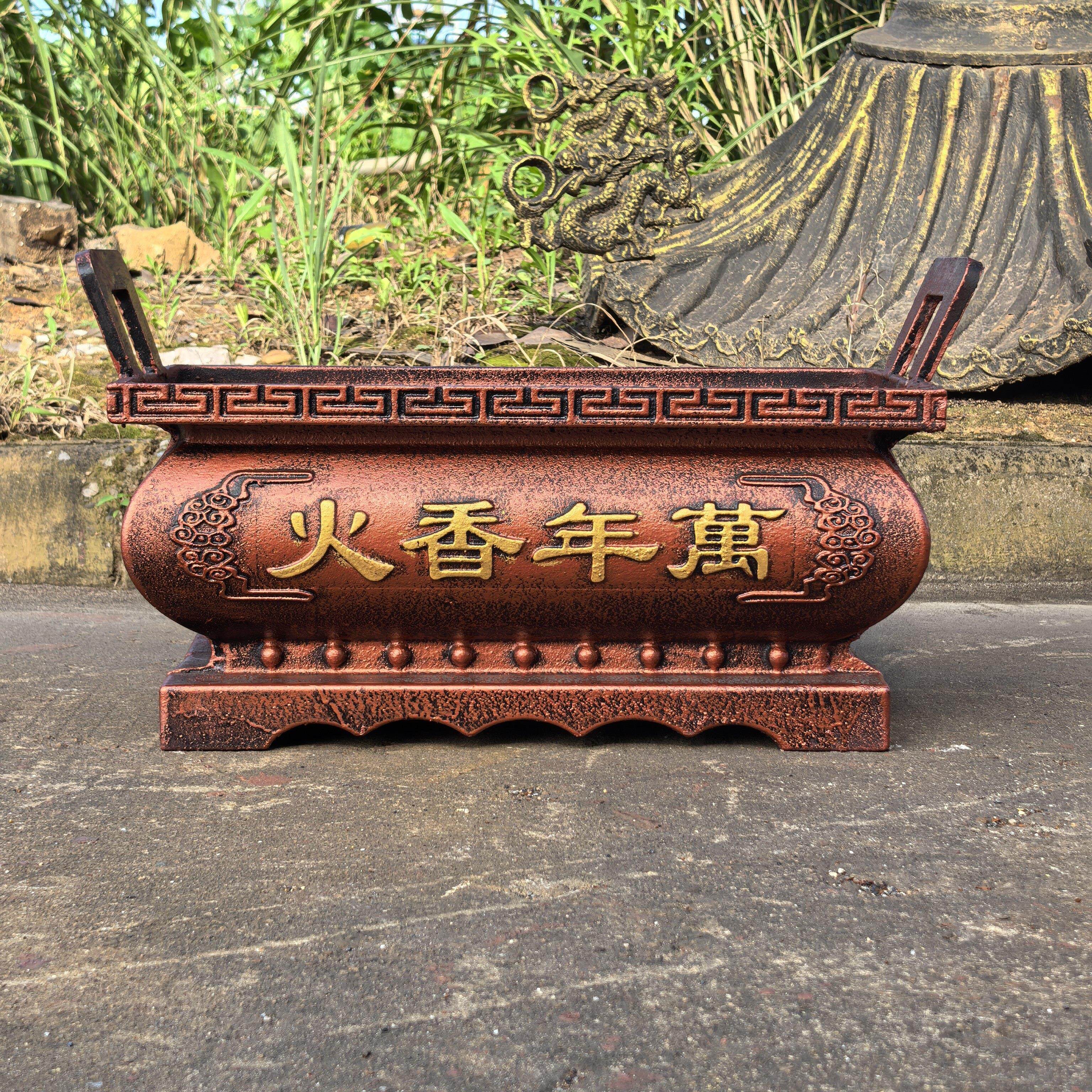 大型香炉铸铁四方长方形圆形寺庙特大号祠堂室内家用插香烧香焚纸