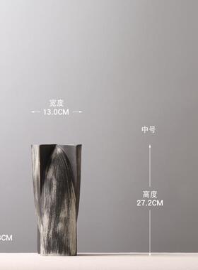 高档覆古博手工刮痕花瓶意做旧插创花花器家居古架摆件酒店民装宿