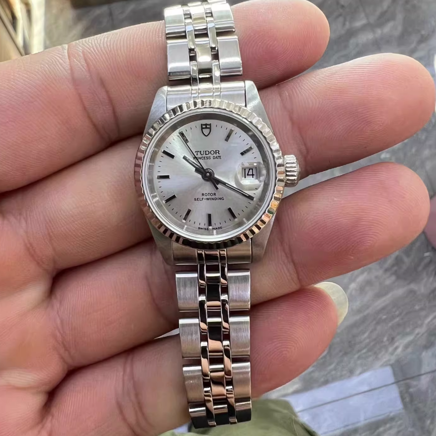 经典款9.8新 帝舵公主系列精钢18K白金圈自动机械25MM女表92414