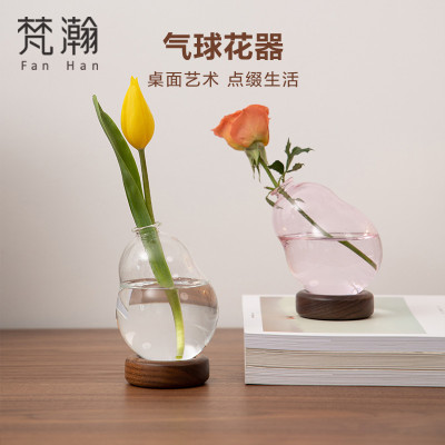 梵瀚 日式花插小摆件居家装饰新年礼物办公桌桌面水培玻璃花器