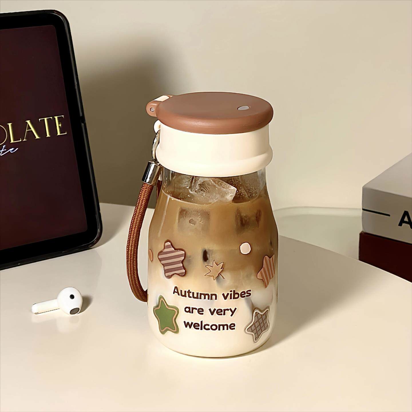 2026新款女士高颜值食品级耐高温高硼硅玻璃水杯子早餐专用牛奶杯