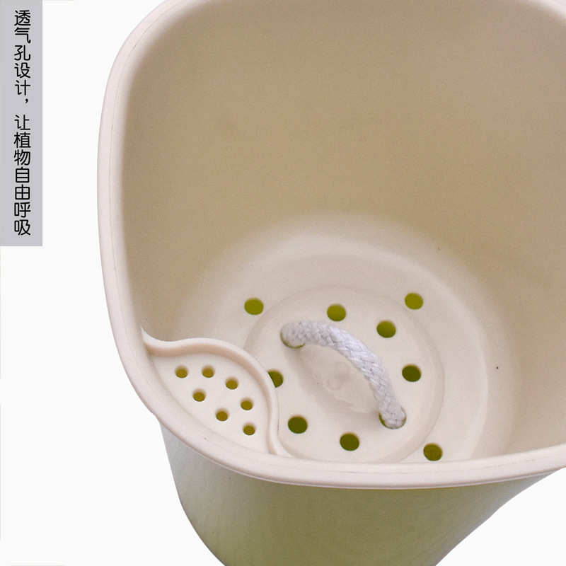 创意自动吸水塑料懒人花盆 棉绳吸水盆 绿萝仿陶瓷绿植种菜大花盆