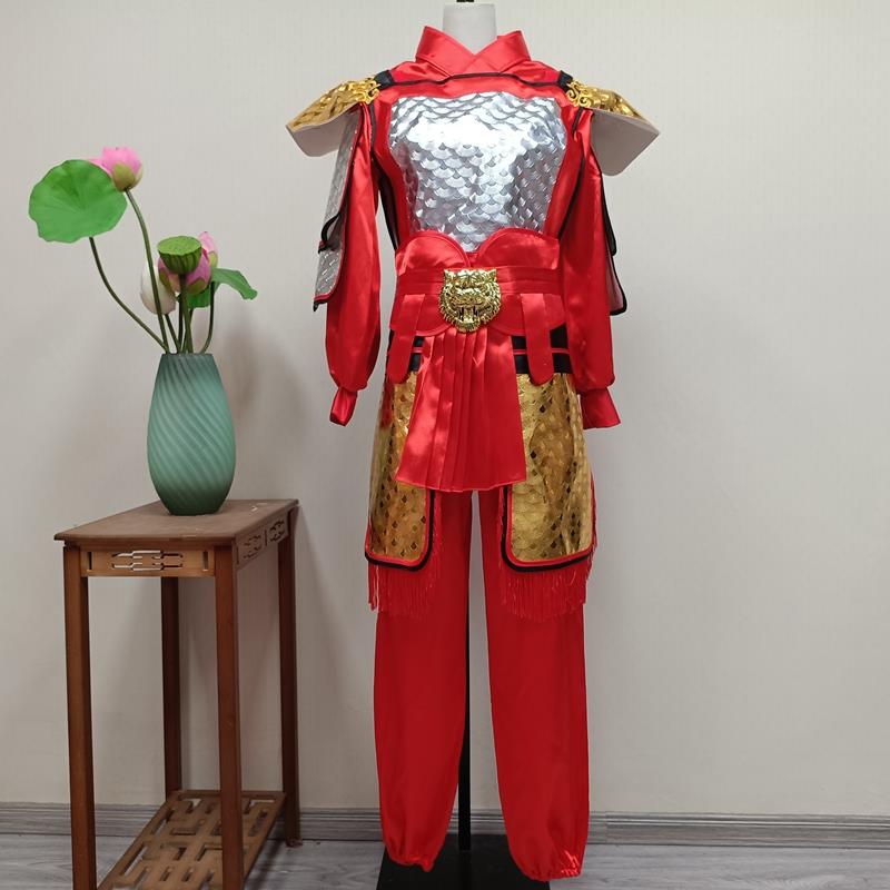 高档潮英歌古将军岳飞盔甲演汕出杨家将服代花木兰古装战袍成人士