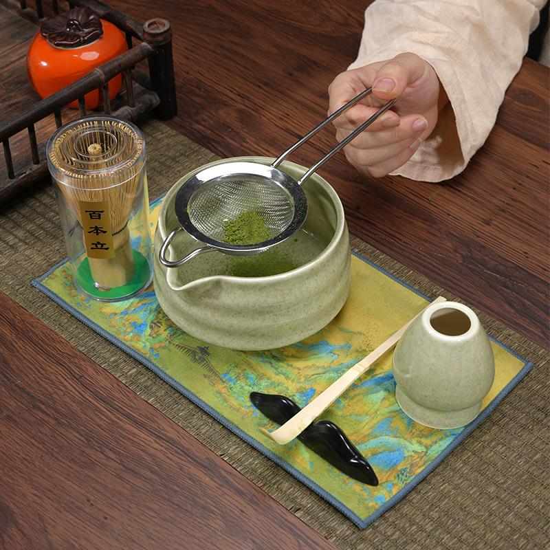 抹茶碗陶瓷日式打抹茶用套装茶筅竹子抹茶刷百本立宋代点茶道彩盒