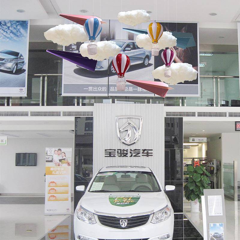 ZFF商场陈s店厅布置装饰塑料展热气球吊饰商场走橱廊美窗装饰道具