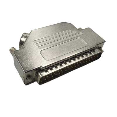 DB37 HDB62PIN45度金属外壳出线D-SUB连接27W2 25W3 21W4 8W8铁壳