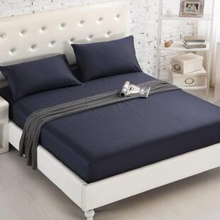 solid bed mattress cover bed sheet fitted queen king外贸床笠