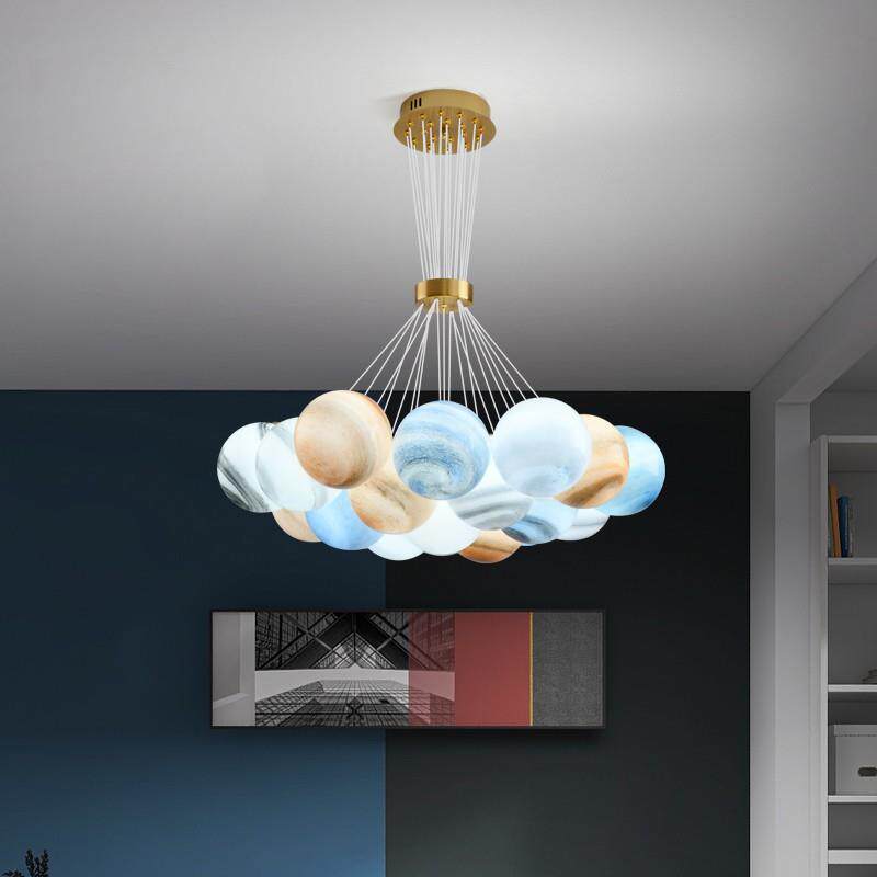 卧室吊灯创意星球设计师男女孩儿童房间现代北欧客厅餐厅灯具