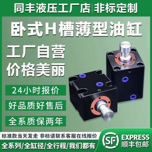 卧式H槽光杆液压油缸模具CX-LA20/25/32/40/63/80/100-H 薄型油缸