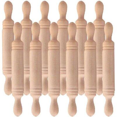 12 Pcs Pins Rolling Toy Micro Landscaping Roller Wooden