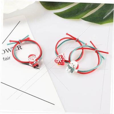Santa scrunchie princess head string little leather band
