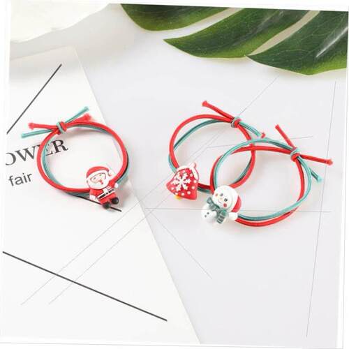 Santa scrunchie princess head string little leather band