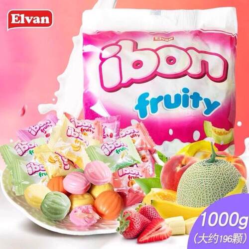 土耳其进口Elvan牌ibon混合糖果多种口味水果牛奶味夹心糖果硬糖