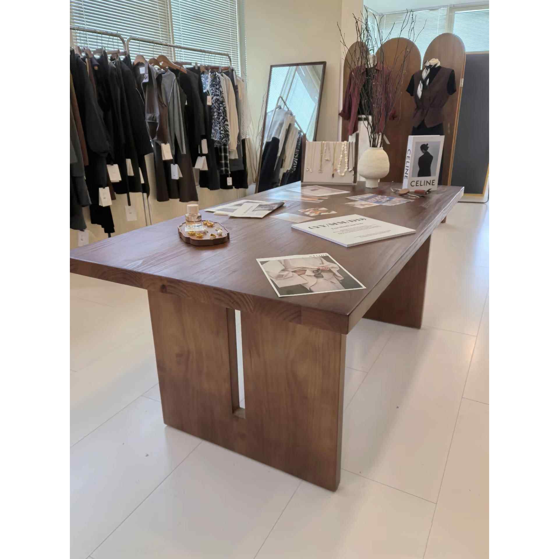 服装店岛展示简易展示台女装店实木展示柜衣服鞋袋岛展示台