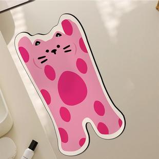 卡通小狗浴室地垫三件套吸水防滑垫硅藻泥厕所耐脏免洗马桶U型垫