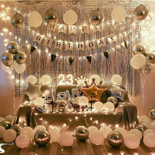 .Rose Gold Wedding Birthday Party Balloons Happy Birthday