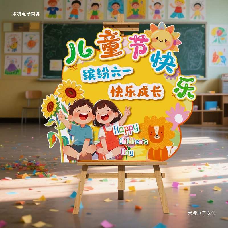 幼儿园六一儿童节装饰布置场景氛围班级教室主题活动迎宾牌展板
